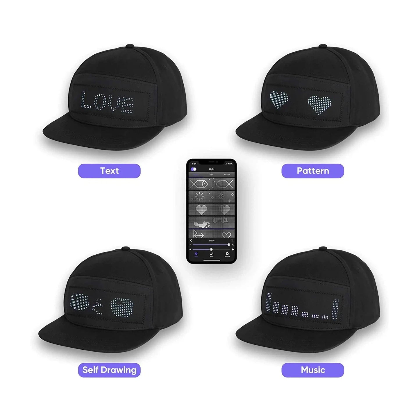 Bluetooth LED Smart Cap